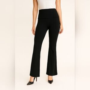 NWOT Black Foldover Waist Flare Leggings Medium Long Yoga Lounge Pants